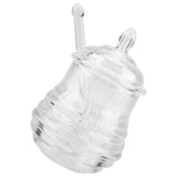 245ml Transparent Beehiveshaped Honey Jar with Dripper Stick for Storing and Dispensing Honey