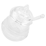 245ml Transparent Beehiveshaped Honey Jar with Dripper Stick for Storing and Dispensing Honey
