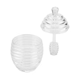 265ml Transparent Beehive shaped Honey Jar with Dripper Stick for Storing and Dispensing Honey