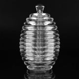 265ml Transparent Beehive shaped Honey Jar with Dripper Stick for Storing and Dispensing Honey