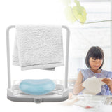 Kitchen Detachable Bar Towel Drying Rack Storage Organizer Rack for Dishcloth Sponge Soap(Grey)