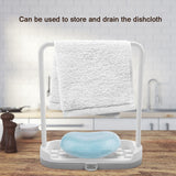 Kitchen Detachable Bar Towel Drying Rack Storage Organizer Rack for Dishcloth Sponge Soap(Grey) In Australia - Darrahopens