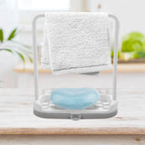Kitchen Detachable Bar Towel Drying Rack Storage Organizer Rack for Dishcloth Sponge Soap(Grey) In Australia - Darrahopens