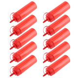 340ml 10pcs / Set Plastic Condiment Dispenser for Sauce Oil Cream Vineger (Red)