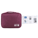 Portable Storage Bag for USB Cable Power Bank Headphone Digital Garget Organizer(Purple) In Australia - Darrahopens