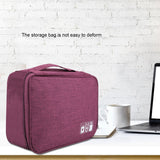 Portable Storage Bag for USB Cable Power Bank Headphone Digital Garget Organizer(Purple) In Australia - Darrahopens