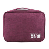 Portable Storage Bag for USB Cable Power Bank Headphone Digital Garget Organizer(Purple) In Australia - Darrahopens