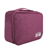 Portable Storage Bag for USB Cable Power Bank Headphone Digital Garget Organizer(Purple)