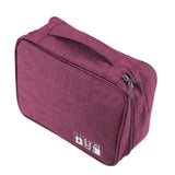 Portable Storage Bag for USB Cable Power Bank Headphone Digital Garget Organizer(Purple)