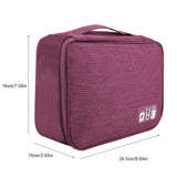 Portable Storage Bag for USB Cable Power Bank Headphone Digital Garget Organizer(Purple)