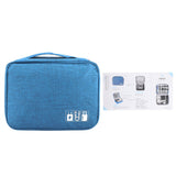Portable Storage Bag for USB Cable Power Bank Headphone Digital Garget Organizer(Blue) In Australia - Darrahopens