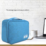 Portable Storage Bag for USB Cable Power Bank Headphone Digital Garget Organizer(Blue) In Australia - Darrahopens