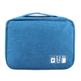 Portable Storage Bag for USB Cable Power Bank Headphone Digital Garget Organizer(Blue)