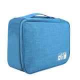 Portable Storage Bag for USB Cable Power Bank Headphone Digital Garget Organizer(Blue)