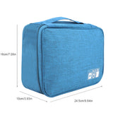 Portable Storage Bag for USB Cable Power Bank Headphone Digital Garget Organizer(Blue)