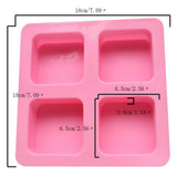 Silicone Cake Mold 4Pcs Square Pattern Baking DIY Mold Soap Chocolate Making Tool