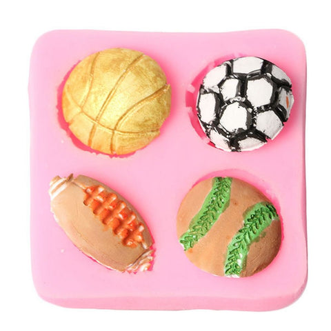 Silicone Cake Mold Football Baseball Sports Ball Pattern Chocolate Baking DIY Mold Making Tool In Australia - Darrahopens