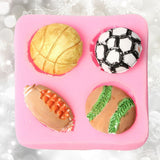 Silicone Cake Mold Football Baseball Sports Ball Pattern Chocolate Baking DIY Mold Making Tool