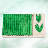 Silicone Cake Mold Bamboo Leaves Pattern Pudding Desserts Baking DIY Mold Soap Making Tool