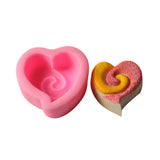 Spiral Loving Heart Cake Baking Cookie Chocolate Sugar Paste Candle Soap Silicone Mold Bakeware