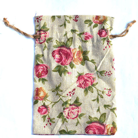 10pcs Printed Linen Drawstring Bag Gift Jewelry Ornament Storage Pouch 1 In Australia - Darrahopens