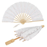 Lace Umbrella Fan Parasol for Lady Women Party Decor Dancing Photography Prop