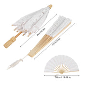 Lace Umbrella Fan Parasol for Lady Women Party Decor Dancing Photography Prop