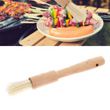 Wooden Barbecuing Brush Baking Brush Oil Sauce Butter Kitchen Tool(Round Handle)