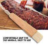 Wooden Barbecuing Brush Baking Brush Oil Sauce Butter Kitchen Tool(Flat Handle) In Australia - Darrahopens