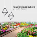 Geometric Air Pants Holder Fashionable Flowers Bromeliads Hanging Rack Home Decor Black