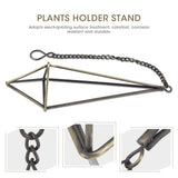 Geometric Triangle Hanging Flower Holder Stand Elegant Air Plants Bromeliads Rack House Decor M