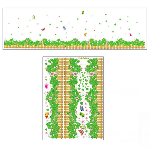 Green Leaves Flowers Pattern Sticker Living Room Bedroom Backdrop Wall Decorative Decal(AY7056) In Australia - Darrahopens