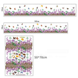 Green Leaves Flowers Pattern Sticker Living Room Bedroom Backdrop Wall Decorative Decal(AY756) In Australia - Darrahopens