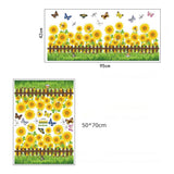 PVC Sunflower Garden Wall Skirting Stickers Poster Decor for Children Room Bathroom