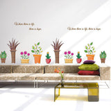 Transparent PVC Pot Plant Wall Sticker Art Home Room Mural Background Decoration In Australia - Darrahopens