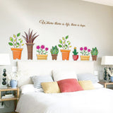 Transparent PVC Pot Plant Wall Sticker Art Home Room Mural Background Decoration In Australia - Darrahopens