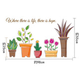 Transparent PVC Pot Plant Wall Sticker Art Home Room Mural Background Decoration