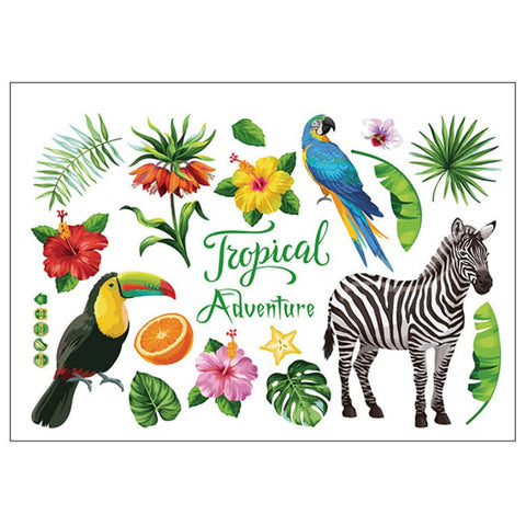Tropical Rain Forest Wall Floor Stickers for Home Bedroom Backdrop Business Decoration SK7169 In Australia - Darrahopens