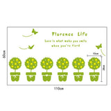 Potted Plant Self adhesive Removable Decorative Wall Sticker for Home Office Decor