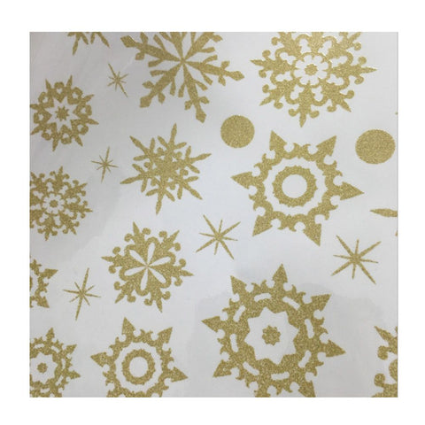 Winter Snowflake Self adhesive Removable Decorative Sticker for Home Office Decor(Golden)