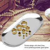 Nordic Style Stainless Storage Tray Cosmetics Jewelry Cake Plate for Office Desks(Silver S)