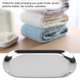 Nordic Style Stainless Storage Tray Cosmetics Jewelry Cake Plate for Office Desks(Silver S)