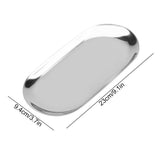 Nordic Style Stainless Storage Tray Cosmetics Jewelry Cake Plate for Office Desks(Silver L)