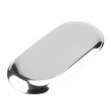 Nordic Style Stainless Storage Tray Cosmetics Jewelry Cake Plate for Office Desks(Silver L)