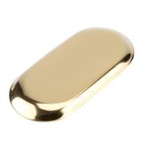 Nordic Style Stainless Storage Tray Cosmetics Jewelry Cake Plate for Office Desks(Golden S)