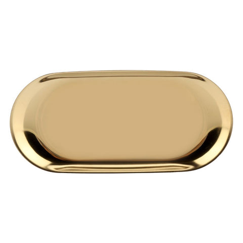 Nordic Style Stainless Storage Tray Cosmetics Jewelry Cake Plate for Office Desks(Golden L) In Australia - Darrahopens