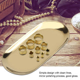 Nordic Style Stainless Storage Tray Cosmetics Jewelry Cake Plate for Office Desks(Golden L)