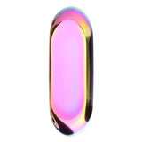 Nordic Style Stainless Storage Tray Cosmetics Jewelry Cake Plate for Office Desks(Rainbow L)