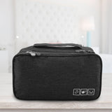 Portable Travel Storage Organizer Waterproof Underwear Bra Socks Bag USB Case(Black)