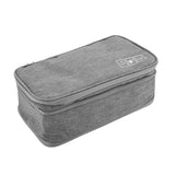 Portable Travel Storage Organizer Waterproof Underwear Bra Socks Bag USB Case(Grey)